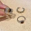Anillo Retro Francés Imitación Ojo de Tigre Maillard Diseño de Nicho Femenino Dedo Índice Anillo Ovalado Pesado de Alto Grado Distintivo