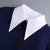 Gola Falsa para Mulheres no Outono, Inverno e Primavera, Algodão Puro, Versátil Casual Jeans Gola Pontuda com Blusa de Moletom, Suéter, Camisa que Rejuvenesce, Gola Falsa
