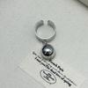 Anillo de Bolas Metálicas Irregulares con Sentido de Diseño Estilo Coreano Ins Versátil Anillo Abierto de Plata