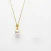 Cadena de hadas de plata de ley s925 transfronteriza colgante de perla nuevo producto 2026 diseño compacto de lujo ligero collar ajuste de plata DIY