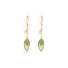 Pendientes de hoja de cloisonné vintage con perla y jaspe hetian chapados en oro de plata esterlina S925 de Yuebao Jewelry.