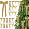 Adorno Navideño de Lazo con Purpurina de 30 cm Adorno Navideño de Lazo Grande Vintage para Decoración de Escaleras y Habitaciones
