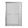 Cuarto de Ducha con Mampara de Cristal Templado de Línea Recta para Separación Seca y Húmeda, Baño con Marco de Acero Inoxidable, Cuarto de Ducha de Línea Recta