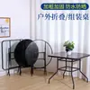 Mesa Plegable Moderna Simple de Celebridad de Internet Mesa y Sillas de Comedor para Balcón Exterior Mesa de Comedor para Exteriores para el Hogar Mesa de Vidrio para Tienda de Té con Leche