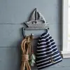 Gancho de Pared Creativo Estilo Europeo de Hierro Fundido con Forma de Velero para Decoración de Tienda de Ropa Gancho para Ropa Gancho para Sombrero Montado en Pared