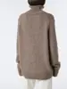 TR Moda Otoño/Invierno Estilo Casual de Moda Suéter Cálido Holgado Cuello Alto Mezcla de Cachemira Tejido