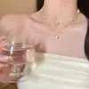 Collar en Capas de Corazón de Perla para Mujer, Estilo Francés de Verano, Lujo Ligero, Sensación de Alta Gama, Gargantilla Delicada, Temperamento Suave, Cadena de Clavícula de Moda