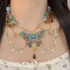 Cadena de Cintura de Mariposa de Metal Vintage Diseño Nicho Collar de Flores Avanzado Cadena Corporal Multifuncional Accesorios Explosivos