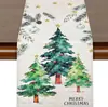 Nuevo camino de mesa navideño de Amazon transfronterizo con decoración de copo de nieve, mantel de lino duradero y resistente, suministro exclusivo