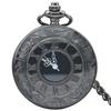 Vintage Charme Preto Moda Romano Dígito Quartzo Steampunk Relógio de Bolso Mulher Homem Colar Colar