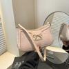 Bolso de Hombro de Moda con Lazo para Mujer 2025 Nueva Llegada Estilo Coreano Moda Hombro Texto Estilo Extranjero Bolso Media Luna para Viajeros