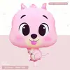 Globos de Papel Aluminio Mate con Dibujos de Animales en Forma de Oso, Elefante, Cordero, Conejo y Ponis para Fiestas de Cumpleaños Infantiles