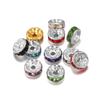 Cuentas Espaciadoras de Anillo de Diamante Coloridas con Incrustaciones de Diamante, Cuentas para Pulsera con Forma de Rueda 4/6/8/10 mm, Accesorios para Joyería Hechos a Mano para Bricolaje
