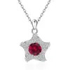 Colar Cruzado Europeu e Americano de Prata Esterlina S925 com Doze Pedras de Nascimento Estrela-do-Mar para Mulheres Moda Amazon Pingente de Estrela Corrente da Clavícula