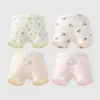 Ropa interior para niñas Dingmi Oso Ángulo Plano 7A Antibacteriana Estilo Bosque Absorbente de Sudor Sin Costuras Algodón Puro Clase A Suave y Amigable con la Piel para Niñas