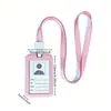 Portatarjetas de Identificación de Color Sólido Popular Transfronterizo, Portatarjetas de Identificación de Estudiante, Portatarjetas de Identificación de Empleado, Al por Mayor en Stock Portatarjetas Moderno con Cordón