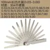 Calibrador de espesores 0.01-5mm calibrador de tapones regla de tapones medidor de espesores medidor de holgura herramienta de ajuste de válvulas MLA10