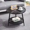 Mesa de centro pequeña minimalista nórdica, mesa redonda para balcón, mesa auxiliar de doble capa para sala de estar, mesita de noche para casas de huéspedes, mesa redonda pequeña para recibir invitados, producto transfronterizo