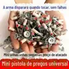 Pregos de Disparo Integrados para Mini Pistola de Pregos a Pólvora, Pregos Rosqueados, Pregos com Arruela Redonda, Pregos para Tubo de Fogo, Pregos com Clipe para Tubo e Pregos Gancho