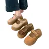 Pantuflas Birkenstock Retro Bordadas de Suela Gruesa para Mujer, Nuevas Zapatillas de Media Pantufla Cerradas Estilo Mary Jane de Moda Veraniega