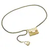 Estilo Tweed Cadena Metálica Bolso Pequeño Cadena para Cinturón Accesorios Bolso Cruzado para Mujer Cinturón Acolchado Bolso de Cintura Bolso para Auriculares Falda Decorativa