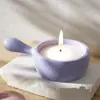 Portavelas de Resina Cemento Yeso Mango Portavelas Sartén Bandeja para Velas Adorno Espejo Molde de Silicona para Bricolaje