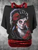 Camiseta de Manga Curta Mais Vendida Transfronteiriça Camisa Básica Feminina Top Interno Feminino Primavera e Outono Design de Estampa 3D Feminino de Nicho