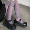 Meia-calça Vinho Renda Floral Francesa Retro Recorte Meia Arrastão Feminina Puro Desejo Meias Rosa Brancas