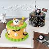 Decoración de Pastel de Halloween 2025 Calabaza Fantasma Diablo Adorno Mini Sombrero de Bola de Pelo Bandera de Felices Fiestas para Insertar