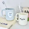Copo de Enxaguante Bucal com Expressão de Foca Desenho Casal Simples para Casa Copo de Alto Valor Copo de Escova de Dentes Copo de Enxaguante Bucal ins