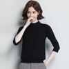 Suéter Feminino de Lã Pura Outono e Inverno Suéter de Lã Gola Alta Meia Suéter Feminino Tamanho Grande Pulôver Solto Tricotado Versátil Suéter Espessado Feminino
