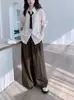 Camisa Polo Listrada com Textura para Mulheres Primavera e Outono Tamanho Plus Size Design para Meninas Fortinhas Top Solto que Cobre a Barriga Slim
