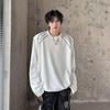 American heavy design high-end camiseta masculina primavera e outono nova marca de moda rufião bonito casaco de manga comprida