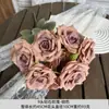 Maillard Color Otoño Color Café Centro Comercial Hotel Decoración Arreglo de Boda Flores Artificiales Rosas Flores Artificiales Hortensias Artificiales