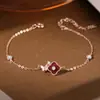 Pulsera Original de Mariposa y Trébol de Cuatro Hojas para Mujer, Plata Pura, Moderna, Lujo Ligero, Gama Alta, Estilo Bosque, Pulsera de Ágata Roja, Joyería Estilo Ins
