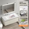 Lavabo de baño de acero inoxidable blanco leche con panal de abeja, lavabo integrado de cerámica, mueble de baño