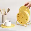 Esterilla de Silicona Aislante al Calor, Esterilla Antiescaldado para Mesa de Comedor, Esterilla para Tazón Estilo Crema, Esterilla para Platos y Ollas, Esterilla de Alta Gama para Tazas, Esterilla de Comedor Resistente a Altas Temperaturas