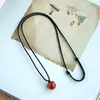 Collar de Cuerda Cristal de Fresa Flor de Durazno para Garantizar Paz Obsidiana Regalo de Buena Suerte Cumpleaños Pareja un BFF Nicho