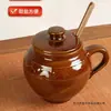 Salero tradicional de cerámica de arcilla con tapa, diseño a prueba de humedad con tapa abatible, resistente a altas temperaturas