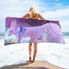 Toalla de playa de microfibra de terciopelo de doble cara absorbente de secado rápido con estampado, chal de protección solar para natación, venta al por mayor