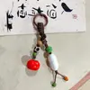 Bolsa Tecida Estilo Étnico de Jingdezhen Chaveiro Literário e Fofo Pendurado Barraca de Mercado Noturno de Cerâmica Atacado de Suprimentos para Joias Pequenas