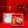 Pegatina para teléfono móvil de oro puro 999, amuleto de bolsa para la buena fortuna, colgante colorido, pequeño regalo para actividades de promoción en transmisiones en vivo