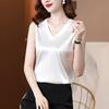 Camisola de seda satinada para mujer, ropa interior de verano, ropa exterior, diseño sin mangas, camisa básica, top que combina con todo.