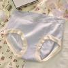 Pantaletas de Algodón Puro Sin Marcas Antibacterianas para Mujer de Cintura Media Ligeras y Cómodas Estilo Dulce Sencillo Pantaletas No Pilling para Mujeres Estudiantes de Secundaria