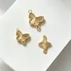 Nuevo colgante grabado en CNC para pulsera o collar DIY, doble colgante de mariposa y estrella con retención de color