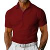 Camisa Polo de Manga Corta para Hombre Amazon Camiseta de Verano Talla Grande Europea y Americana Cuello Campana Botones Ajuste Delgado Tejido Gofrado Camiseta para Hombre