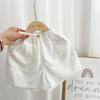 Shorts de Algodão Finos de Cor Pura Branco Cáqui Novo de Verão para Meninos e Meninas, Roupa Externa Respirável, Calças Casuais Estilo Western