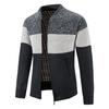 Outono e inverno novas malhas masculinas plus size suéter listrado pesado casaco masculino forrado de lã cardigan de malha espessado quente