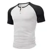 Camiseta casual esportiva masculina de manga curta com estampa digital, gola redonda, abotoada, camiseta para atividades ao ar livre, europeia e americana, transfronteiriça