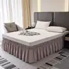 Nuevo Estilo 2025 Falda de Cama Elástica Estilo Princesa Francesa Blanca con un Dobladillo que Cubre la Parte Inferior Sin Encaje en la Superficie de la Cama